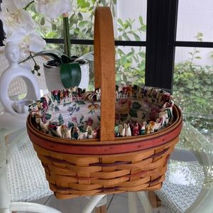 Longaberger Basket w/ insert, and liner